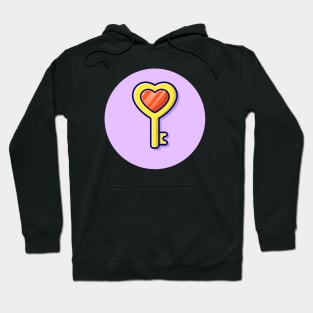 Love Key Cartoon Vector Icon Illustration Hoodie